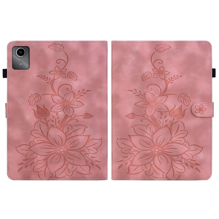 For Lenovo Tab M11/Xiaoxin Pad 11 2024 Lily Embossed Leather Tablet Case