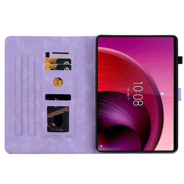 For Lenovo Tab M11/Xiaoxin Pad 11 2024 Lily Embossed Leather Tablet Case