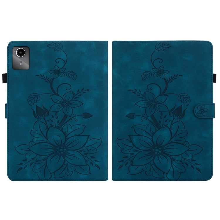 For Lenovo Tab M11/Xiaoxin Pad 11 2024 Lily Embossed Leather Tablet Case