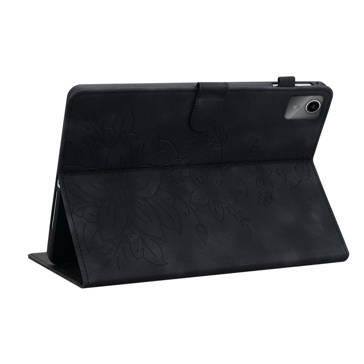 For Lenovo Tab M11/Xiaoxin Pad 11 2024 Lily Embossed Leather Tablet Case