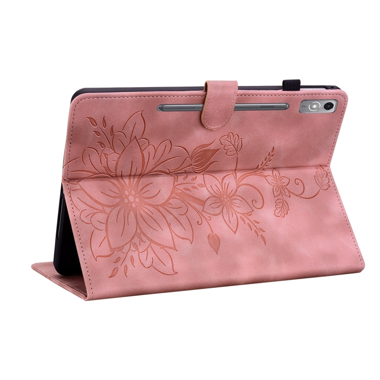 For Lenovo Tab P12 12.7 Lily Embossed Leather Tablet Case