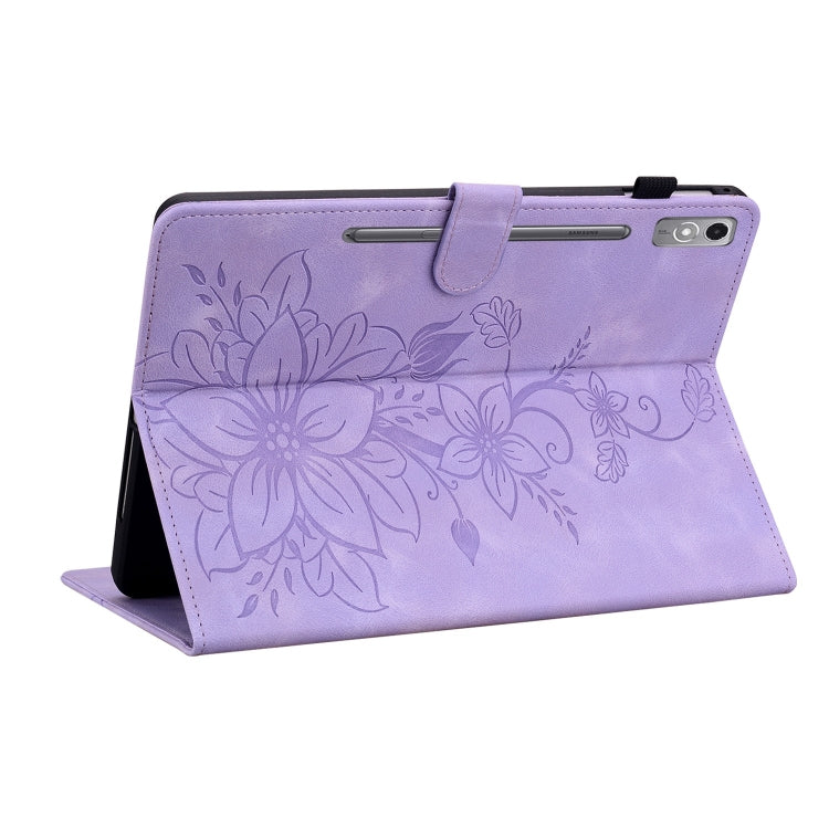 For Lenovo Tab P12 12.7 Lily Embossed Leather Tablet Case