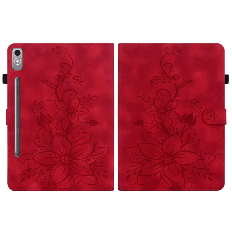 For Lenovo Tab P12 12.7 Lily Embossed Leather Tablet Case