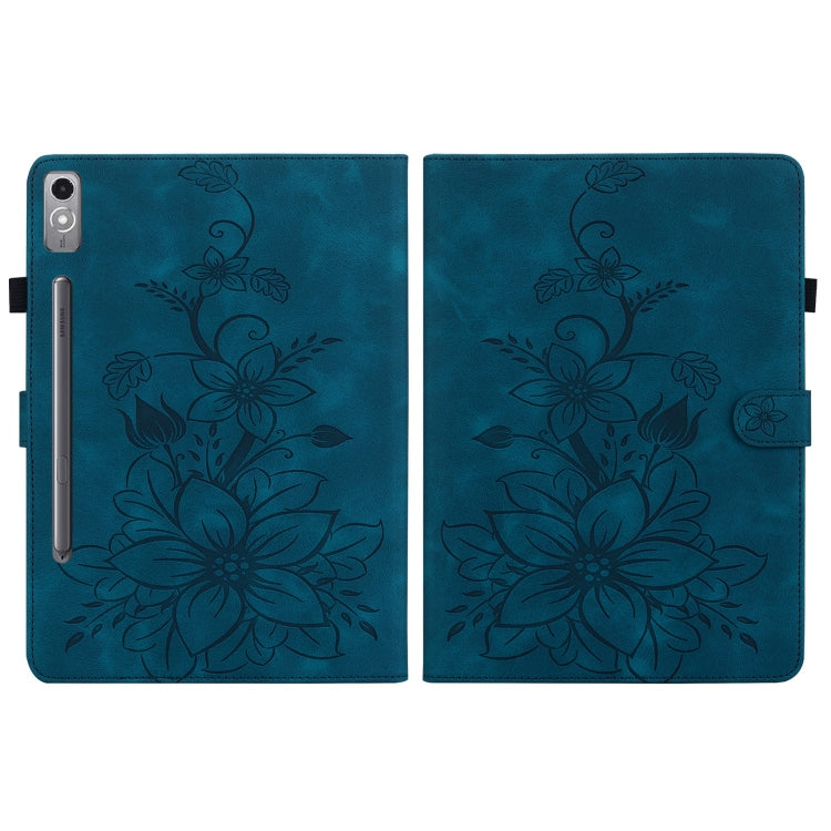 For Lenovo Tab P12 12.7 Lily Embossed Leather Tablet Case