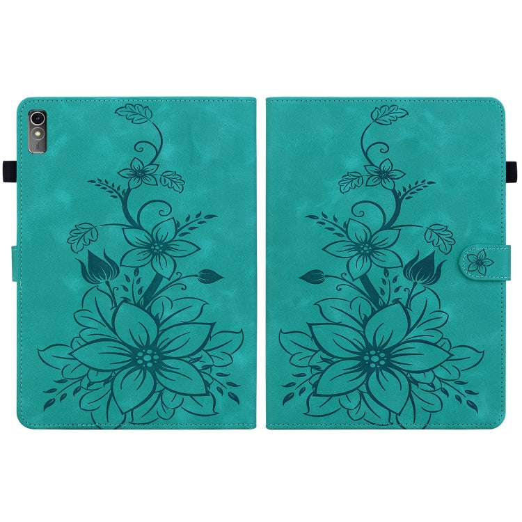 For Lenovo Tab M10 5G 2023 Lily Embossed Leather Tablet Case