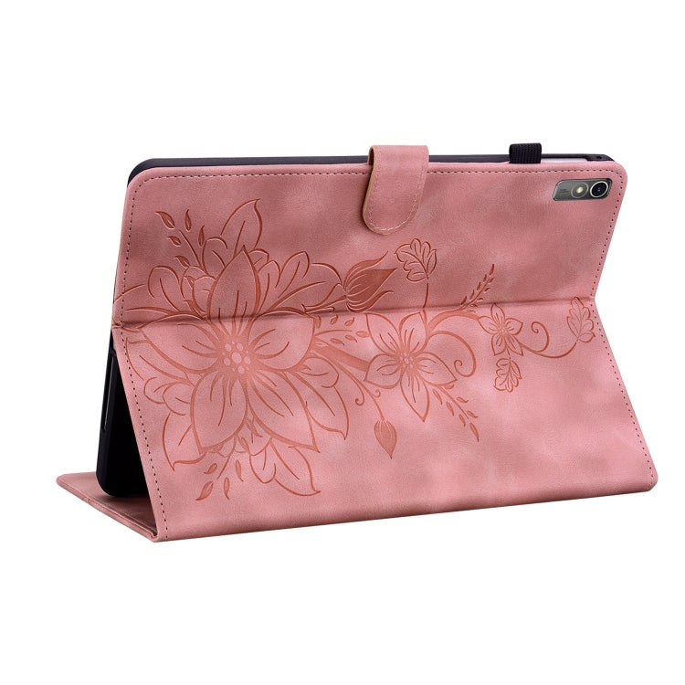 For Lenovo Tab M10 5G 2023 Lily Embossed Leather Tablet Case