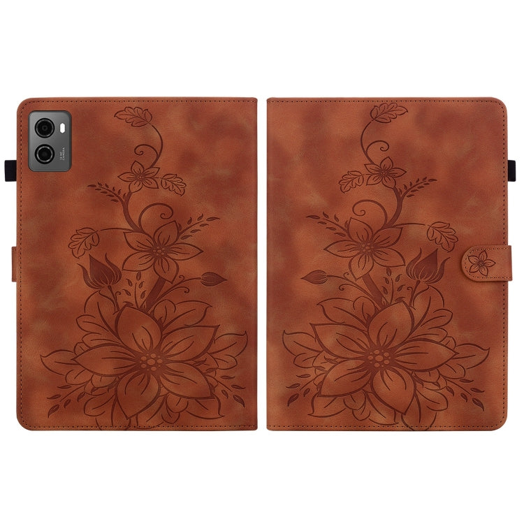 For Lenovo Legion Y700 2023 Lily Embossed Leather Tablet Case