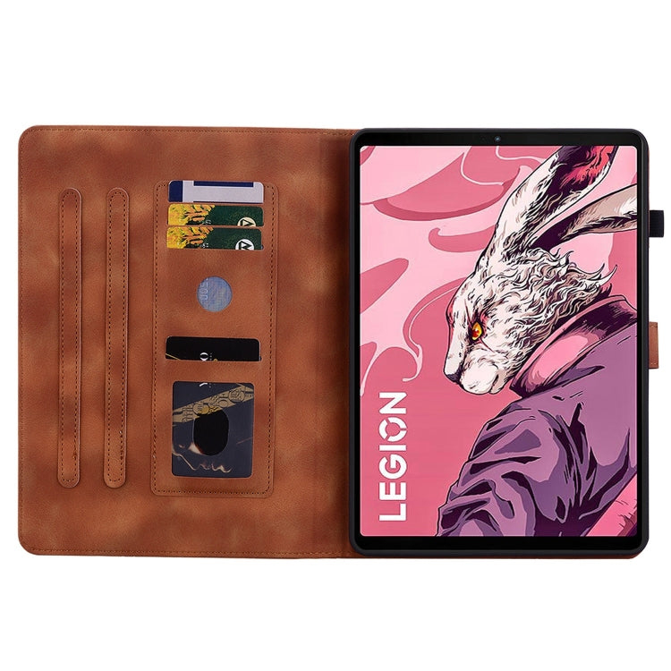 For Lenovo Legion Y700 2023 Lily Embossed Leather Tablet Case