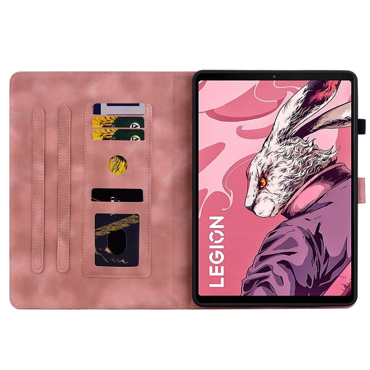 For Lenovo Legion Y700 2023 Lily Embossed Leather Tablet Case