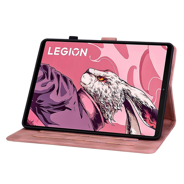 For Lenovo Legion Y700 2023 Lily Embossed Leather Tablet Case