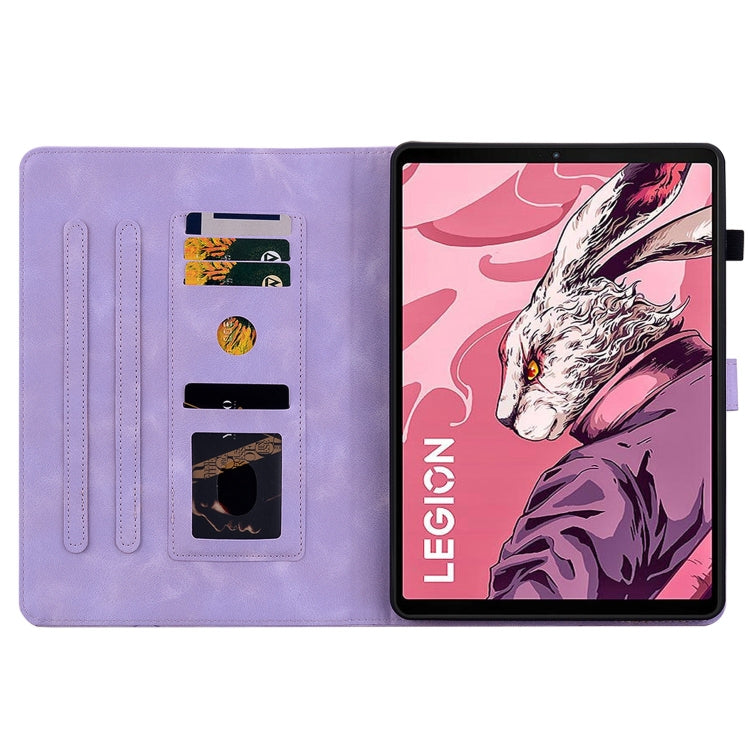 For Lenovo Legion Y700 2023 Lily Embossed Leather Tablet Case