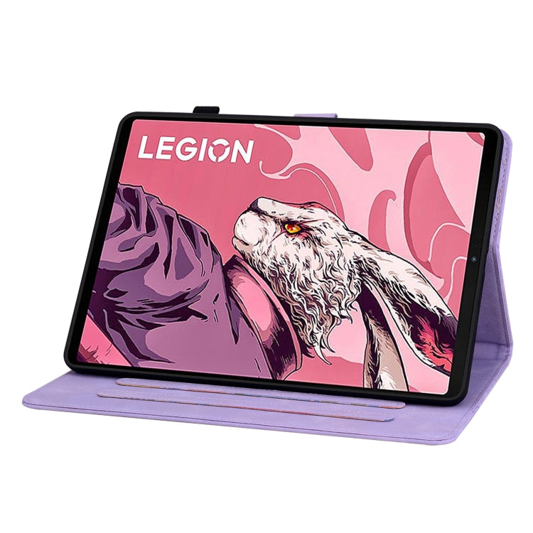 For Lenovo Legion Y700 2023 Lily Embossed Leather Tablet Case