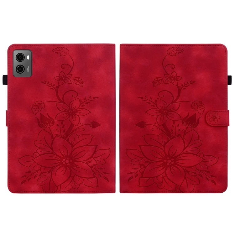 For Lenovo Legion Y700 2023 Lily Embossed Leather Tablet Case