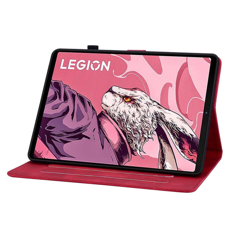 For Lenovo Legion Y700 2023 Lily Embossed Leather Tablet Case