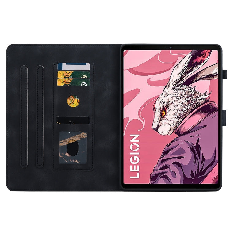 For Lenovo Legion Y700 2023 Lily Embossed Leather Tablet Case