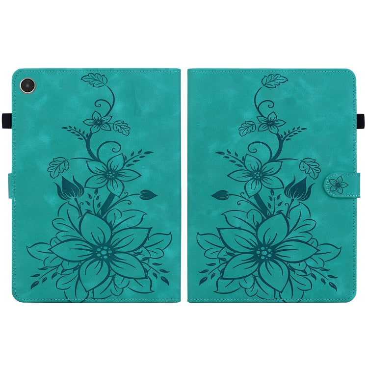 For Lenovo Tab M8 4th Gen TB300FU Lily Embossed Leather Tablet Case