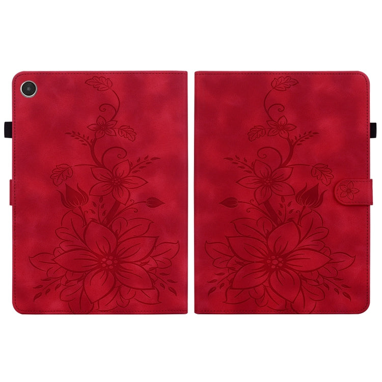 For Lenovo Tab M8 4th Gen TB300FU Lily Embossed Leather Tablet Case