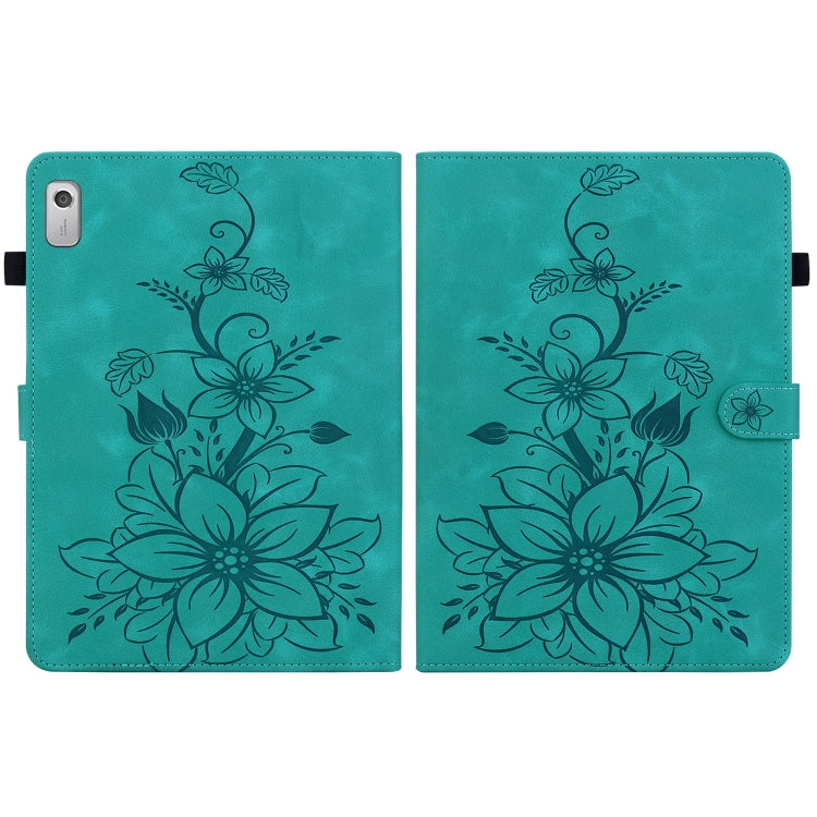 For Lenovo Tab M9 Lily Embossed Leather Tablet Case