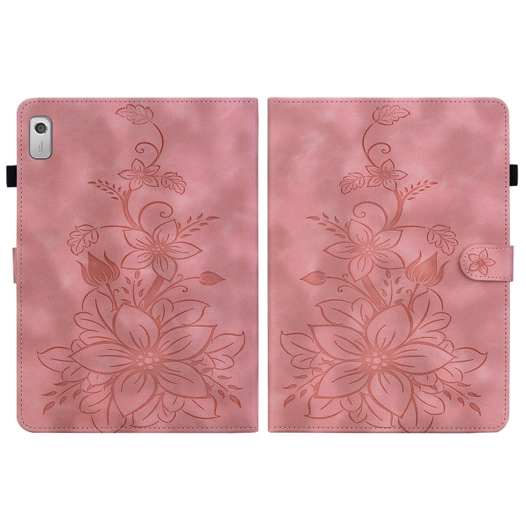 For Lenovo Tab M9 Lily Embossed Leather Tablet Case