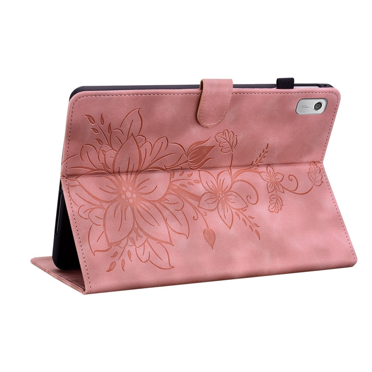 For Lenovo Tab M9 Lily Embossed Leather Tablet Case