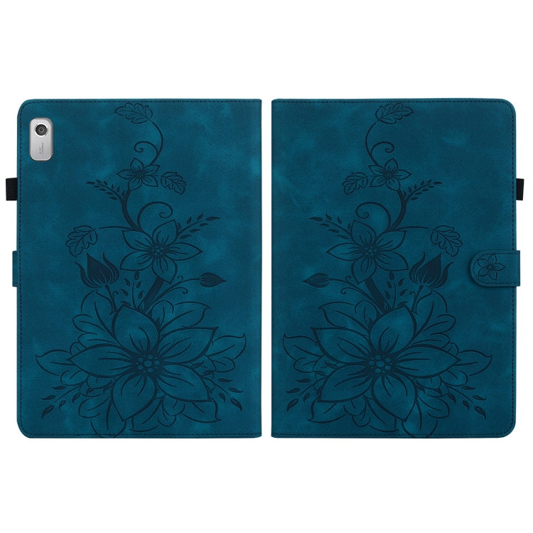 For Lenovo Tab M9 Lily Embossed Leather Tablet Case