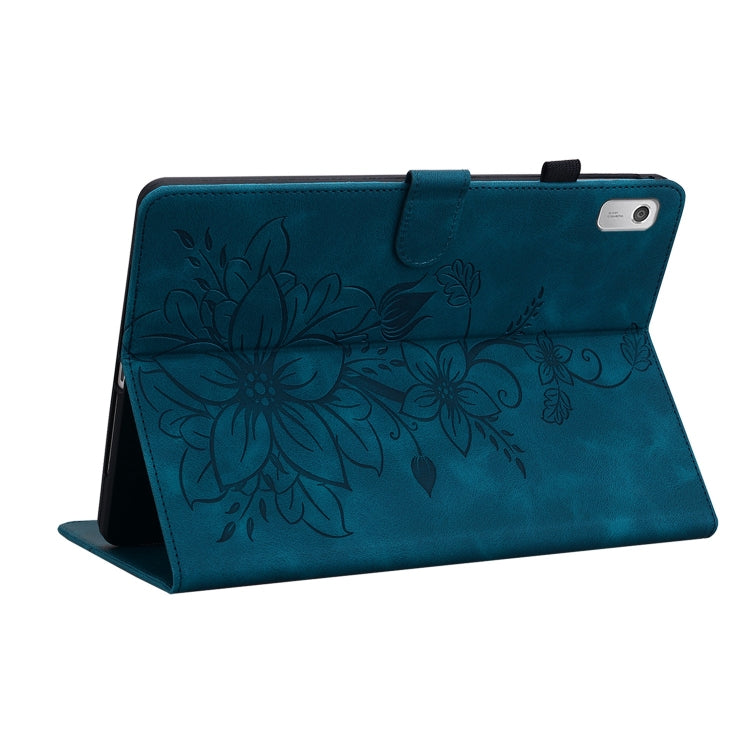 For Lenovo Tab M9 Lily Embossed Leather Tablet Case