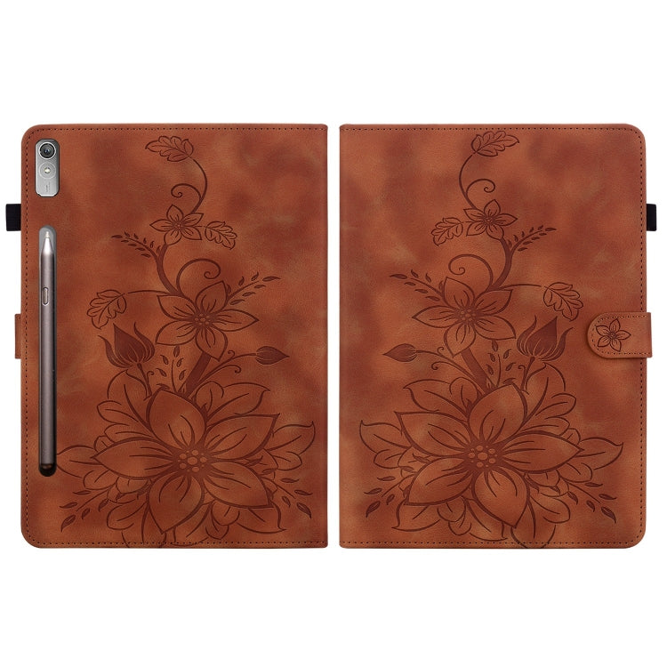 For Lenovo Tab P11 Pro Gen 2 11.2 Lily Embossed Leather Tablet Case