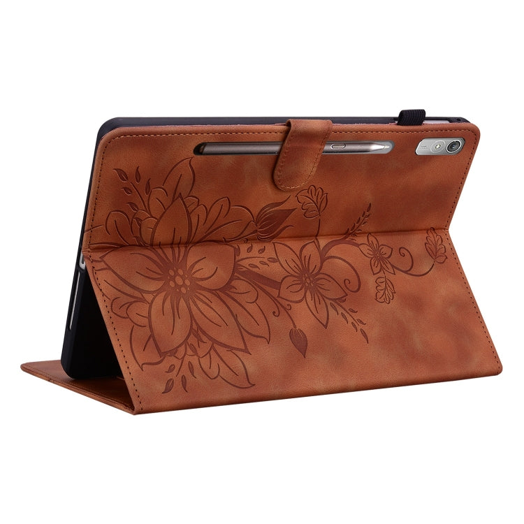 For Lenovo Tab P11 Pro Gen 2 11.2 Lily Embossed Leather Tablet Case