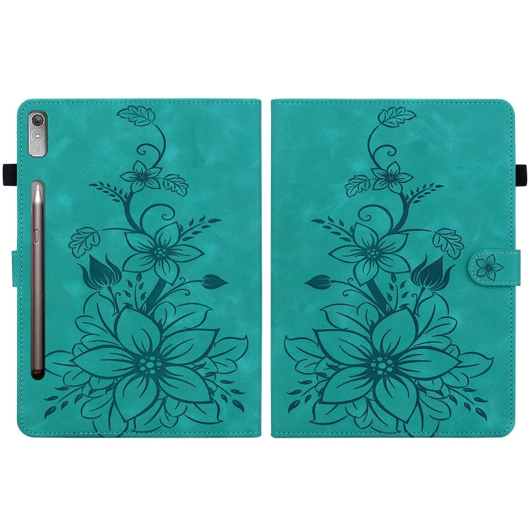 For Lenovo Tab P11 Pro Gen 2 11.2 Lily Embossed Leather Tablet Case