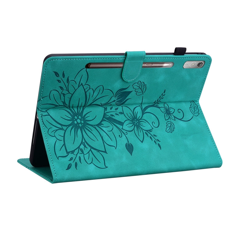 For Lenovo Tab P11 Pro Gen 2 11.2 Lily Embossed Leather Tablet Case