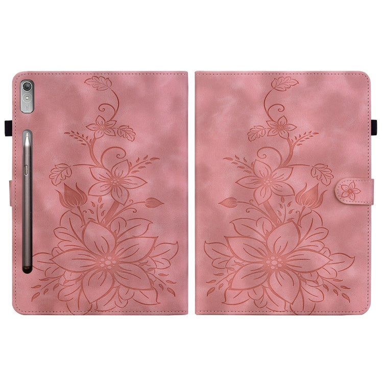 For Lenovo Tab P11 Pro Gen 2 11.2 Lily Embossed Leather Tablet Case