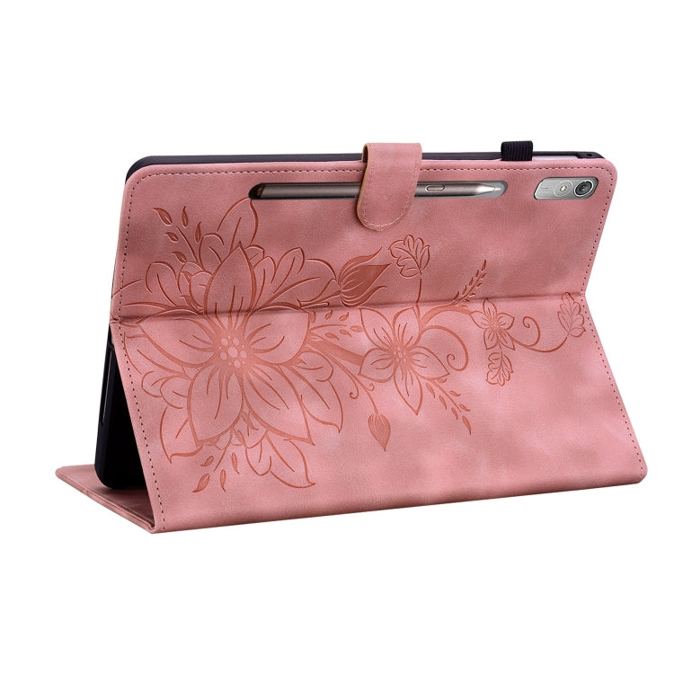 For Lenovo Tab P11 Pro Gen 2 11.2 Lily Embossed Leather Tablet Case