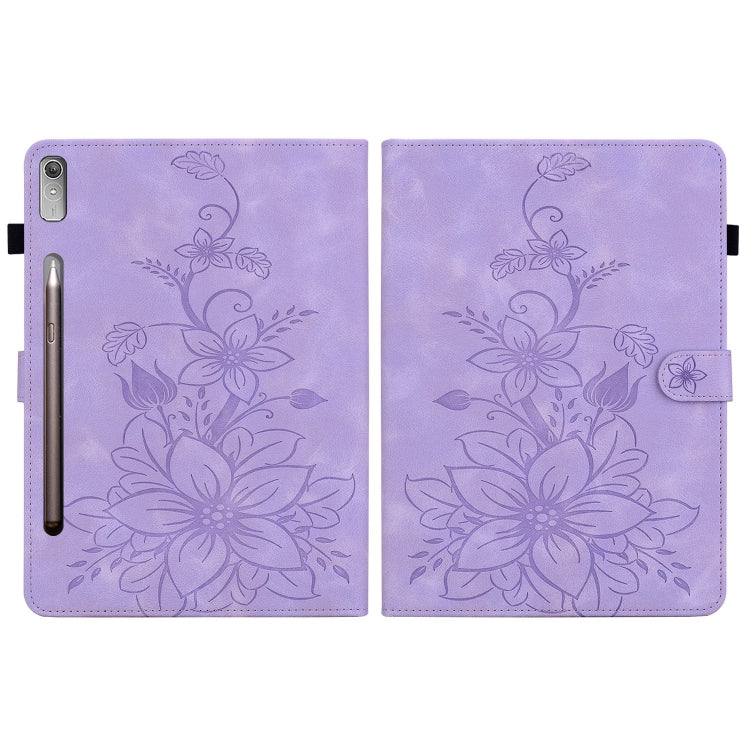 For Lenovo Tab P11 Pro Gen 2 11.2 Lily Embossed Leather Tablet Case