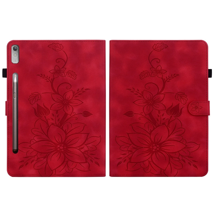 For Lenovo Tab P11 Pro Gen 2 11.2 Lily Embossed Leather Tablet Case