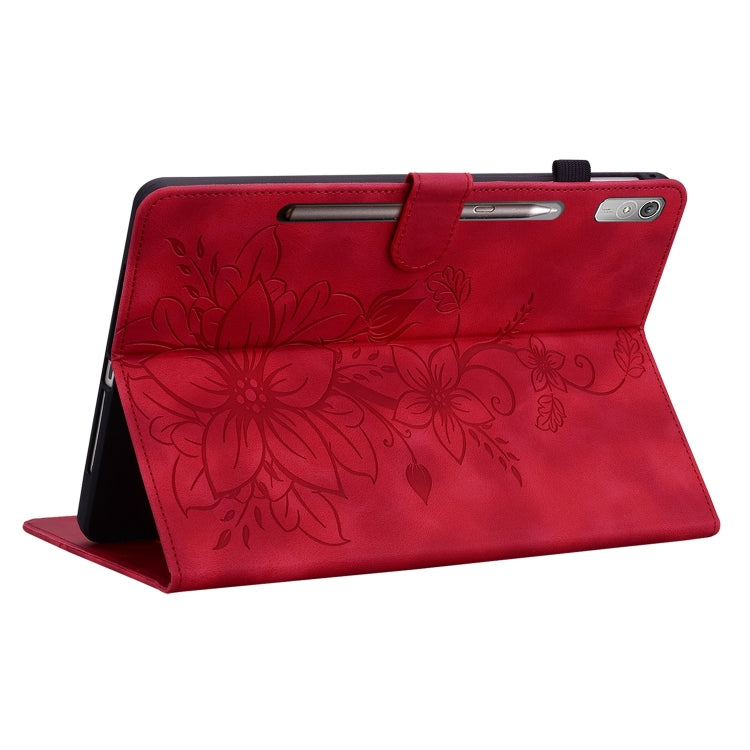 For Lenovo Tab P11 Pro Gen 2 11.2 Lily Embossed Leather Tablet Case