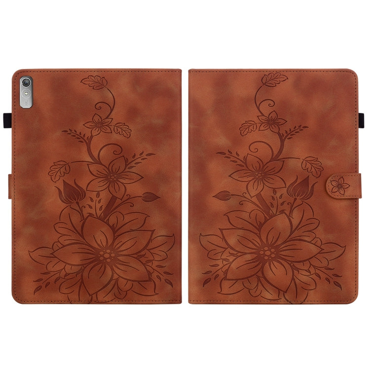 For Lenovo Tab P11 Gen 2 11.5 Lily Embossed Leather Tablet Case
