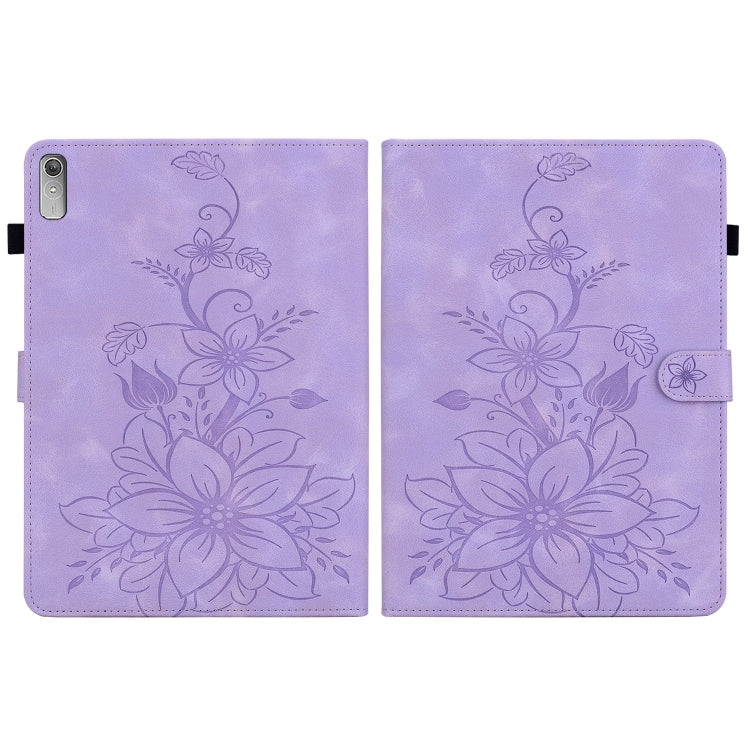For Lenovo Tab P11 Gen 2 11.5 Lily Embossed Leather Tablet Case