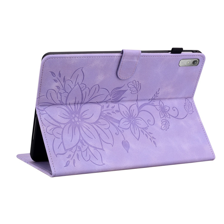 For Lenovo Tab P11 Gen 2 11.5 Lily Embossed Leather Tablet Case