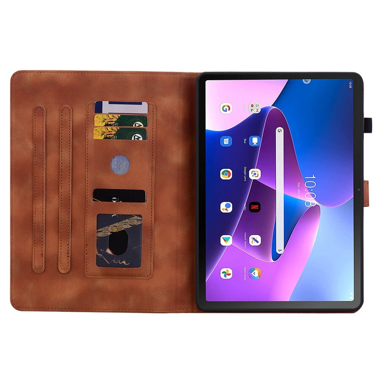 For Lenovo Tab M10 10.1 3rd Gen Lily Embossed Leather Tablet Case