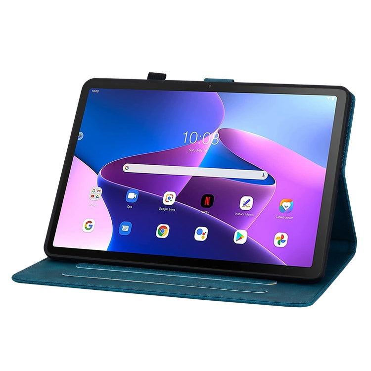 For Lenovo Tab M10 10.1 3rd Gen Lily Embossed Leather Tablet Case