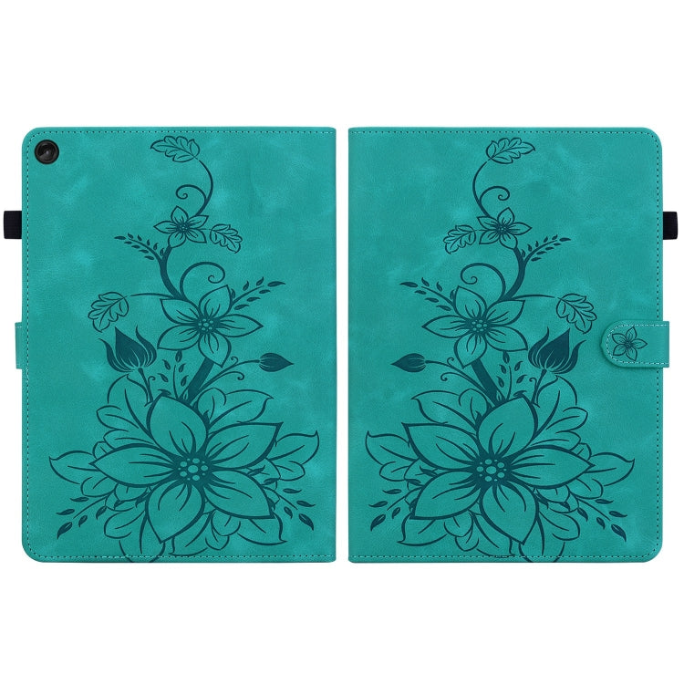 For Lenovo Tab M10 Plus 10.6 3rd Gen Lily Embossed Leather Tablet Case