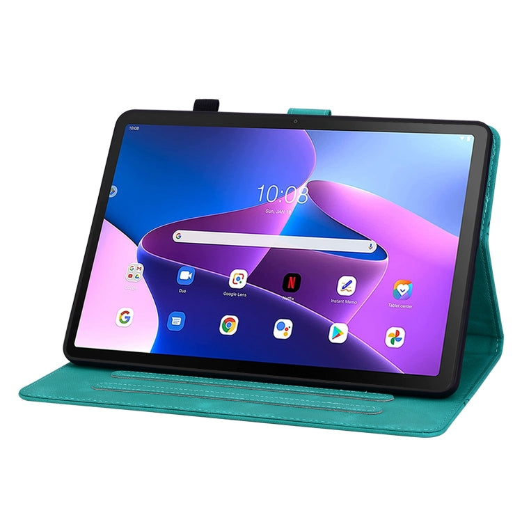 For Lenovo Tab M10 Plus 10.6 3rd Gen Lily Embossed Leather Tablet Case