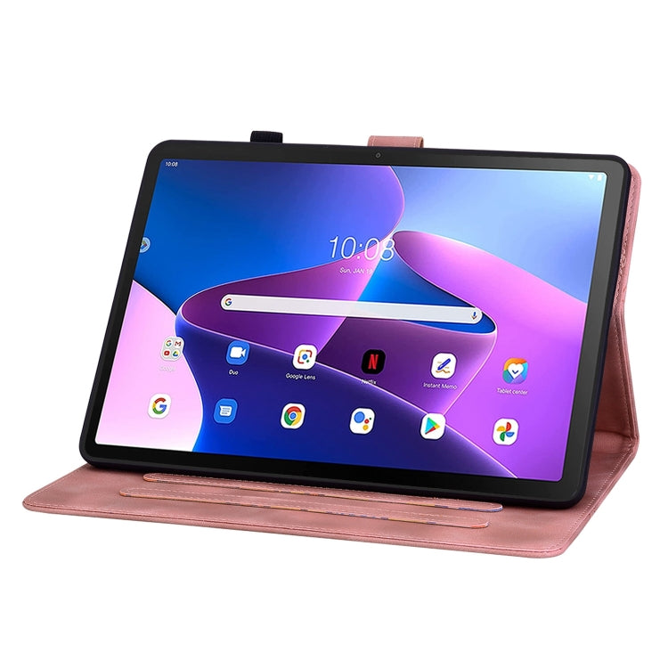 For Lenovo Tab M10 Plus 10.6 3rd Gen Lily Embossed Leather Tablet Case