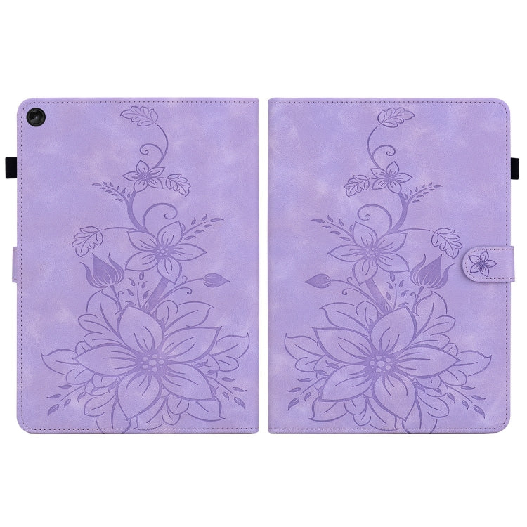 For Lenovo Tab M10 Plus 10.6 3rd Gen Lily Embossed Leather Tablet Case