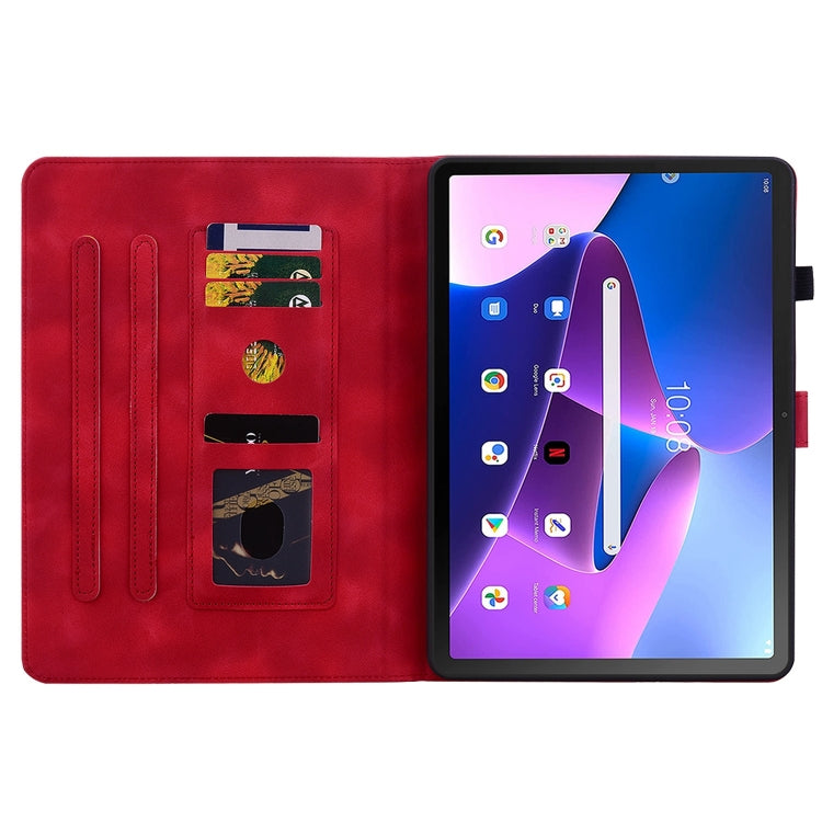 For Lenovo Tab M10 Plus 10.6 3rd Gen Lily Embossed Leather Tablet Case