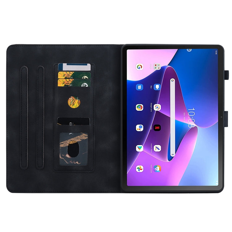 For Lenovo Tab M10 Plus 10.6 3rd Gen Lily Embossed Leather Tablet Case