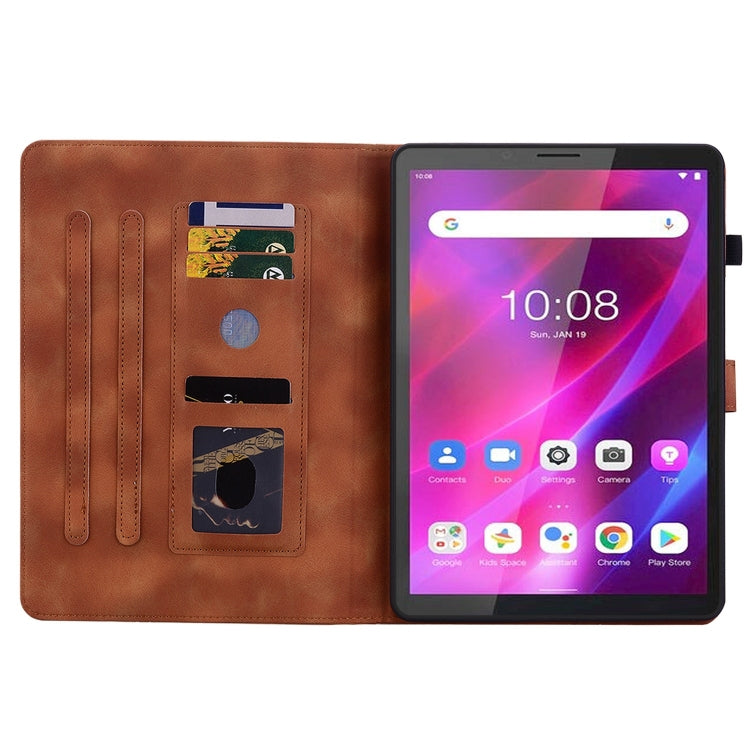 For Lenovo Tab M7 3rd Gen Lily Embossed Leather Tablet Case
