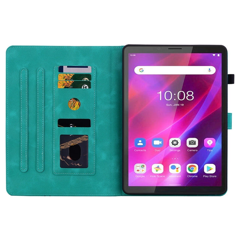 For Lenovo Tab M7 3rd Gen Lily Embossed Leather Tablet Case