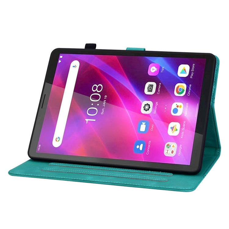 For Lenovo Tab M7 3rd Gen Lily Embossed Leather Tablet Case
