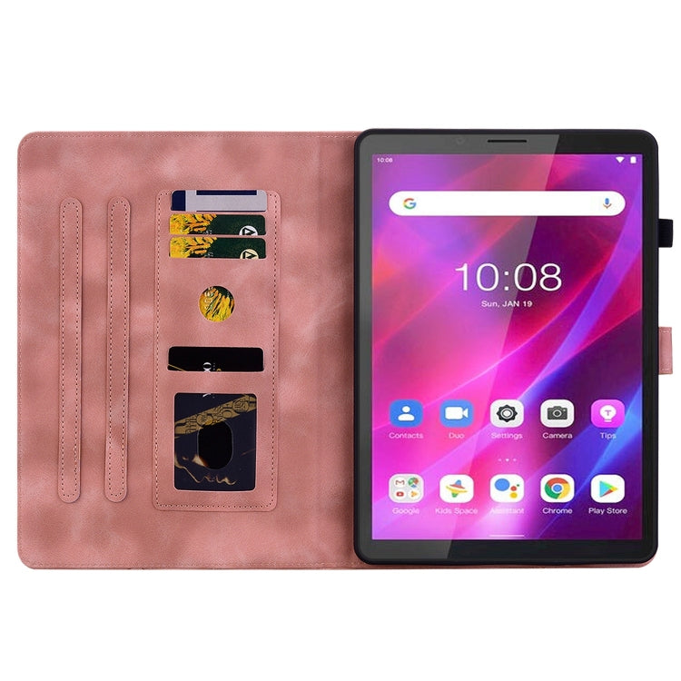 For Lenovo Tab M7 3rd Gen Lily Embossed Leather Tablet Case